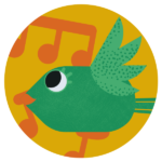 passarinho verde cantando em um dia de sol